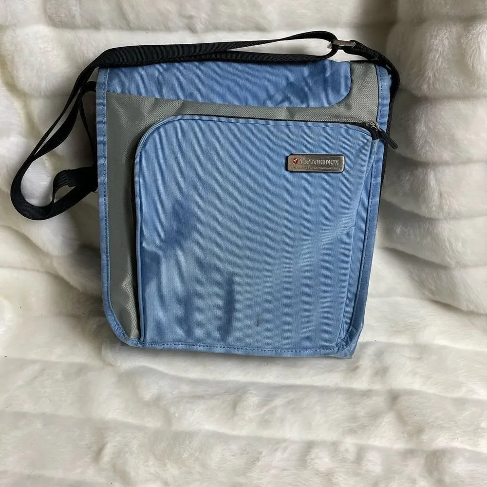 Victorinox Swiss Army Blue and gray office in a bag laptop shoulder bag.